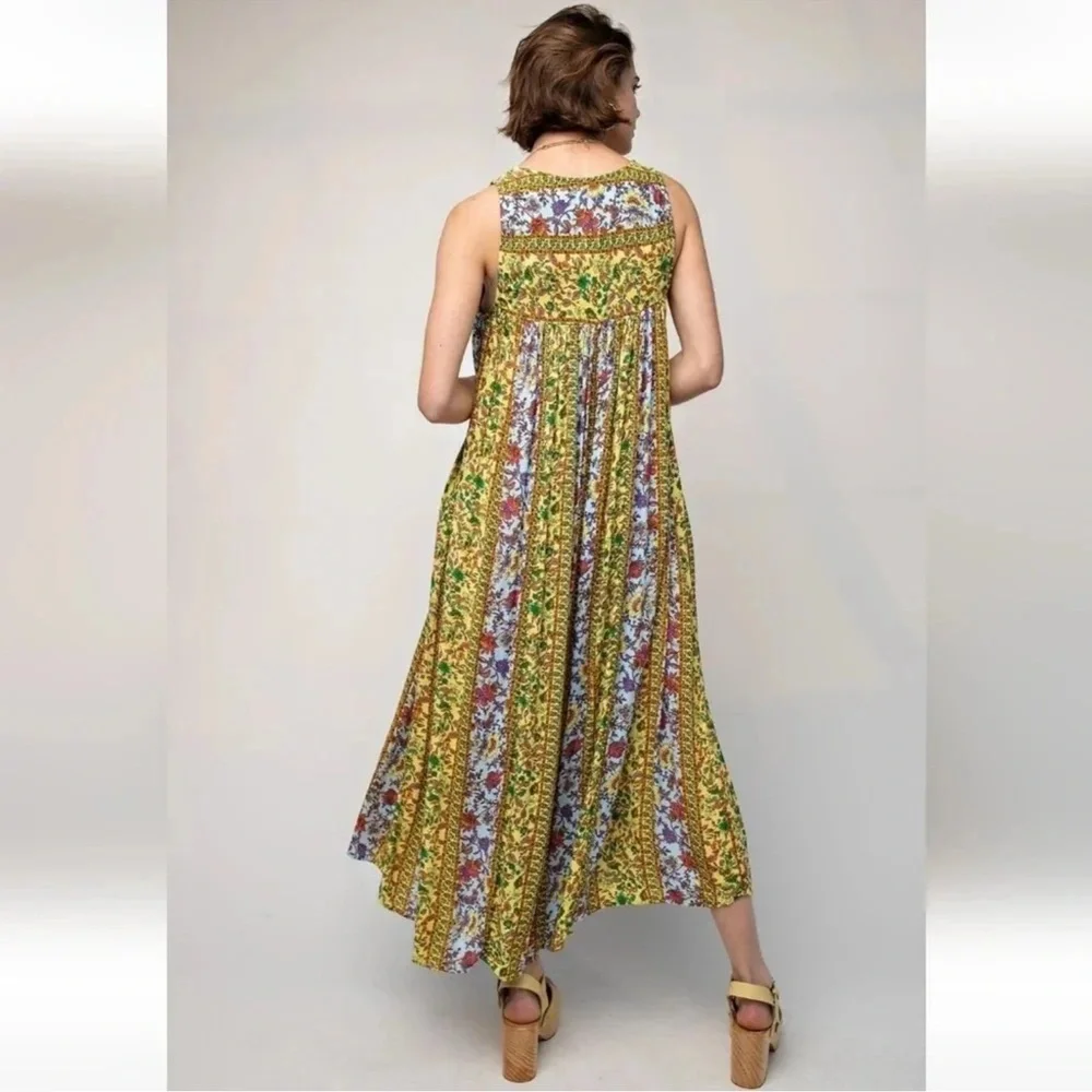 131. NWT Easel Yellow/Multicolor Floral Jumpsuit - Picture 5 of 6
